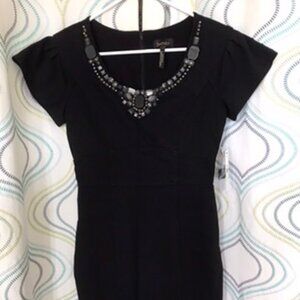 NWT Laundry by Shelli Segal Embellished Black Dress